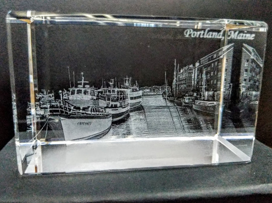 Portland Maine Souvenir Rectangle/Tower 3D Crystal